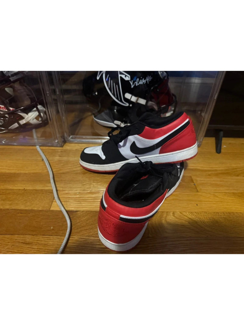 Size 11- Jordan 1 Low Black Toe Preowned Clean Shoes!!
